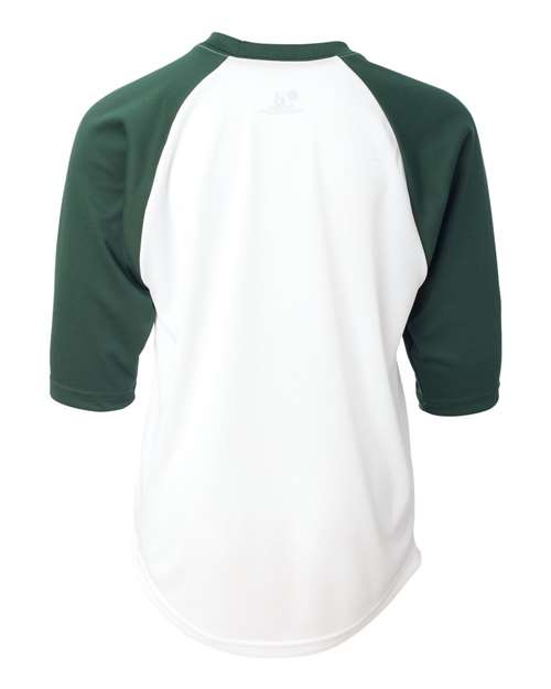 Badger Youth B-Core 3/4 Sleeve Baseball T-Shirt 2133