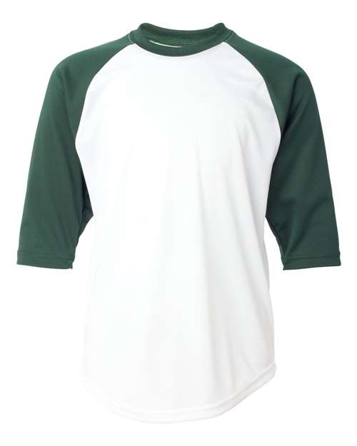 Badger Youth B-Core 3/4 Sleeve Baseball T-Shirt 2133