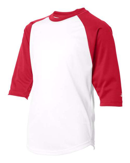 Badger Youth B-Core 3/4 Sleeve Baseball T-Shirt 2133