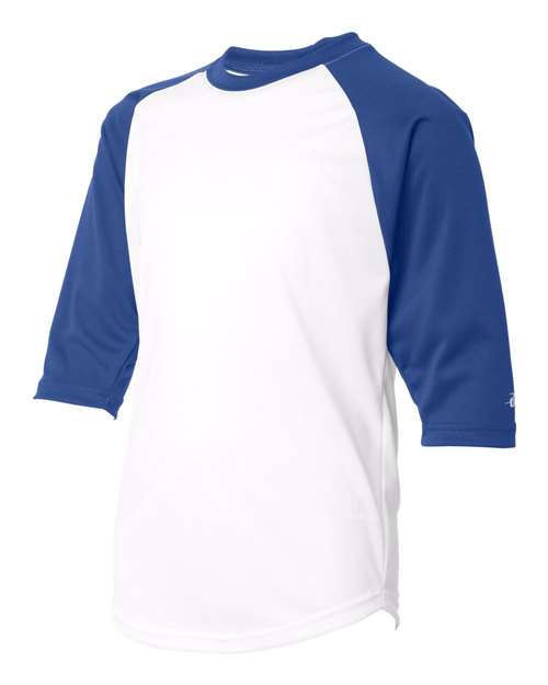 Badger Youth B-Core 3/4 Sleeve Baseball T-Shirt 2133