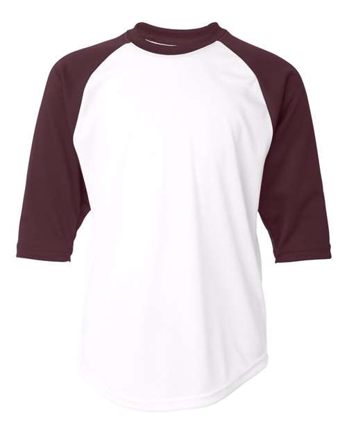 Badger Youth B-Core 3/4 Sleeve Baseball T-Shirt 2133