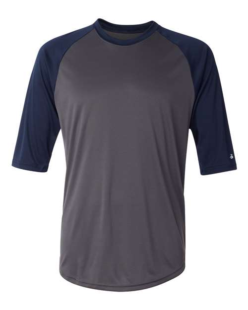 Badger Men's B-Core Three-Quarter Sleeve Baseball T-Shirt 2156