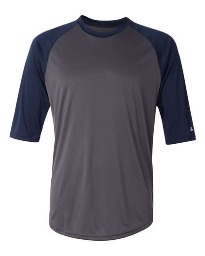 Badger Men's B-Core Three-Quarter Sleeve Baseball T-Shirt 2156