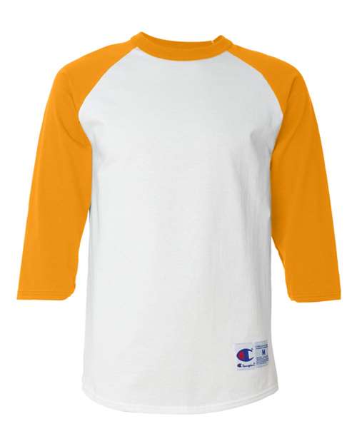 Champion Three-Quarter Raglan Sleeve Baseball T-Shirt T137 Custom Embroidered Business Logo