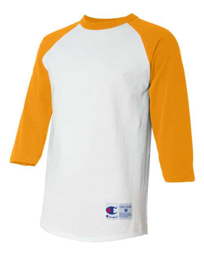 Champion Three-Quarter Raglan Sleeve Baseball T-Shirt T137 Custom Embroidered Business Logo