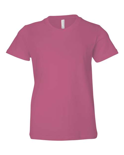 BELLA + CANVAS Youth Jersey Tee 3001Y Berry Custom Embroidered Business Logo