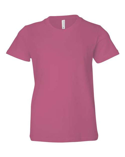 BELLA + CANVAS Youth Jersey Tee 3001Y Asphalt Custom Embroidered Business Logo