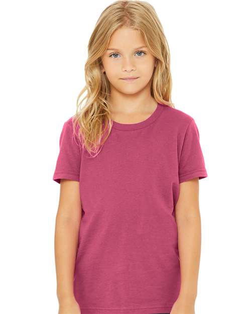 BELLA + CANVAS Youth Jersey Tee 3001Y Asphalt Custom Embroidered Business Logo