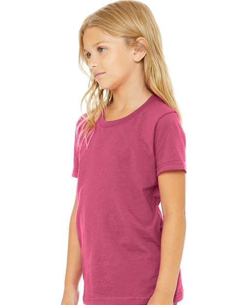 BELLA + CANVAS Youth Jersey Tee 3001Y Berry Custom Embroidered Business Logo