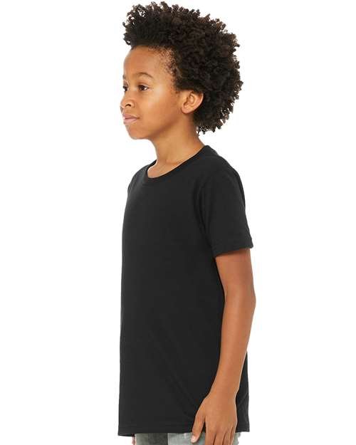 BELLA + CANVAS Youth Jersey Tee 3001Y Black Custom Embroidered Business Logo