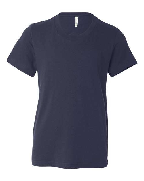 BELLA + CANVAS Youth Jersey Tee 3001Y Navy Custom Embroidered Business Logo