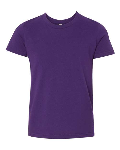 BELLA + CANVAS Youth Jersey Tee 3001Y Team Purple Custom Embroidered Business Logo