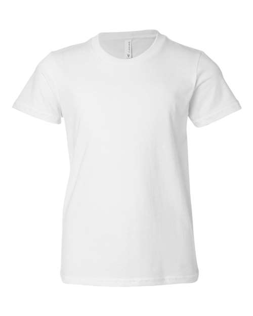 BELLA + CANVAS Youth Jersey Tee 3001Y White Custom Embroidered Business Logo