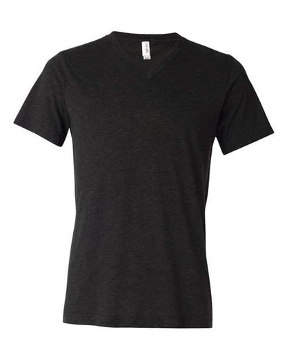 BELLA + CANVAS Triblend V-Neck Short Sleeve Tee 3415 Charcoal Black Triblend