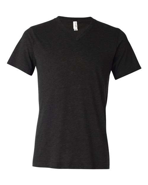 BELLA + CANVAS Triblend V-Neck Short Sleeve Tee 3415 Charcoal Black Triblend