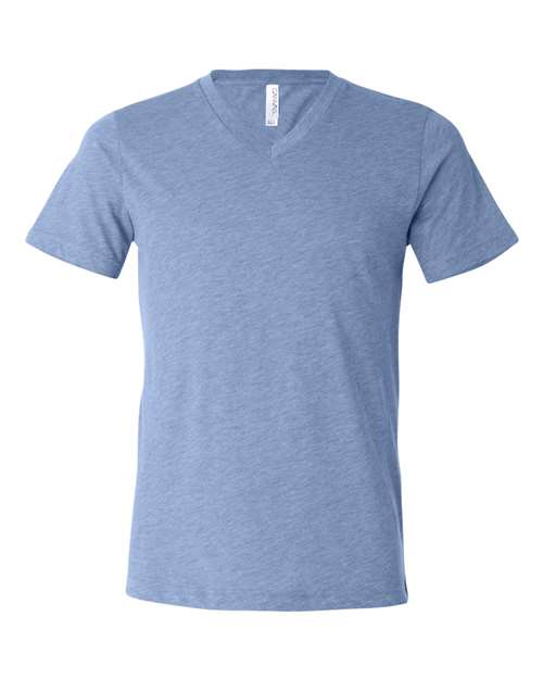 BELLA + CANVAS Triblend V-Neck Short Sleeve Tee 3415 Blue Triblend