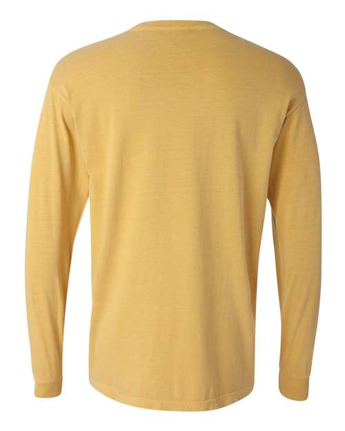 Comfort Colors Garment-Dyed Heavyweight Long Sleeve T-Shirt 6014 Mustard Custom Embroidered Business Logo