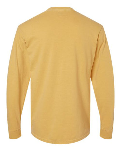 Comfort Colors Garment-Dyed Heavyweight Long Sleeve T-Shirt 6014 Midnight Custom Embroidered Business Logo