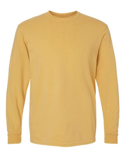 Comfort Colors Garment-Dyed Heavyweight Long Sleeve T-Shirt 6014 Midnight Custom Embroidered Business Logo