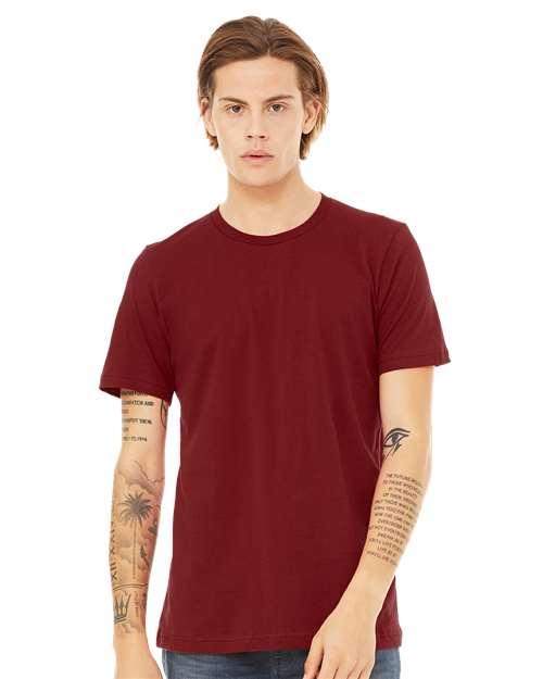 BELLA + CANVAS Jersey Tee 3001 Cardinal Custom Embroidered Business Logo