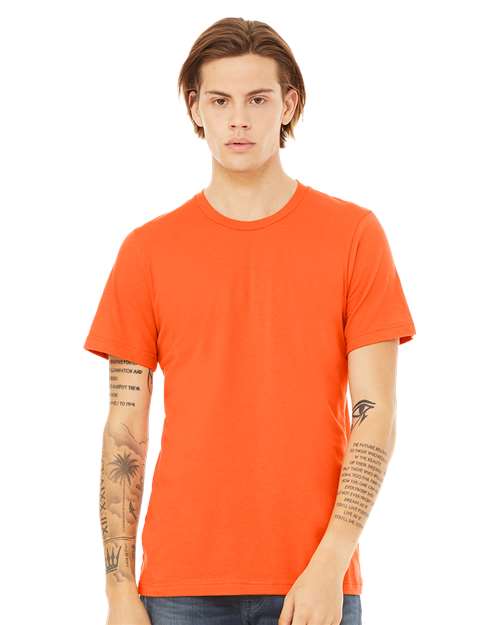 BELLA + CANVAS Jersey Tee 3001 Orange Custom Embroidered Business Logo