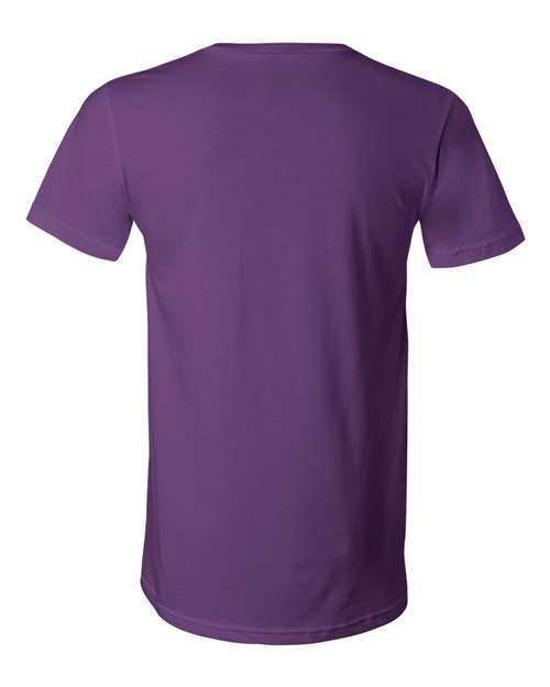 BELLA + CANVAS Jersey V-Neck Tee 3005 Team Purple Custom Embroidered Business Logo