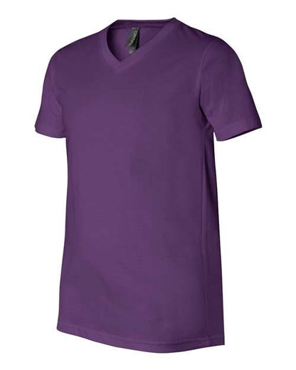 BELLA + CANVAS Jersey V-Neck Tee 3005 Team Purple Custom Embroidered Business Logo