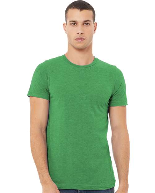 BELLA + CANVAS Triblend Tee 3413 Grass Green Triblend Custom Embroidered Business Logo