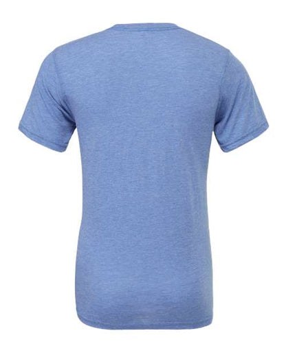 BELLA + CANVAS Triblend Tee 3413 Blue Storm Triblend Custom Embroidered Business Logo