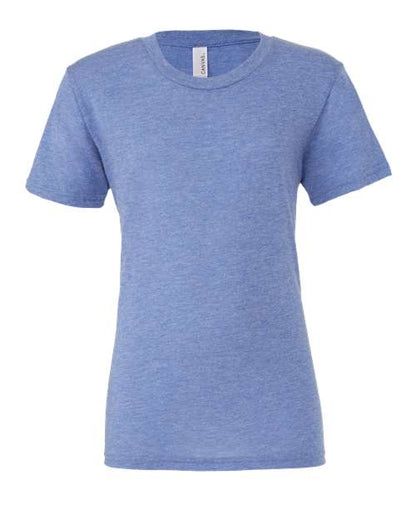 BELLA + CANVAS Triblend Tee 3413 Blue Storm Triblend Custom Embroidered Business Logo