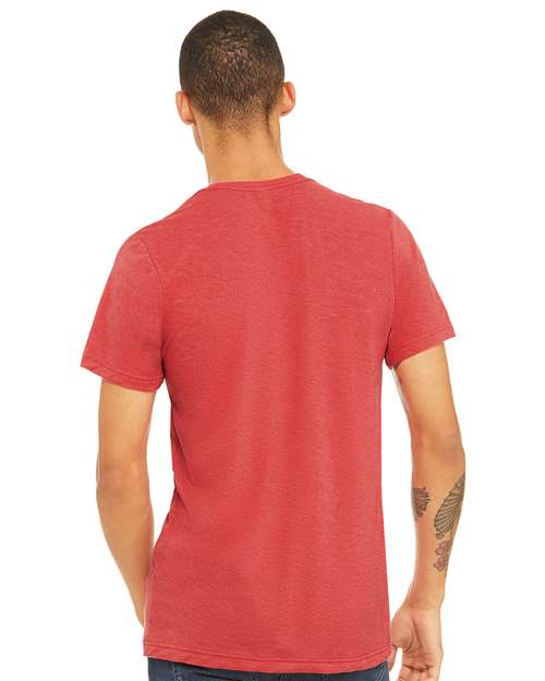 BELLA + CANVAS Triblend Tee 3413 Red Triblend Custom Embroidered Business Logo