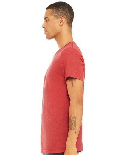 BELLA + CANVAS Triblend Tee 3413 Red Triblend Custom Embroidered Business Logo