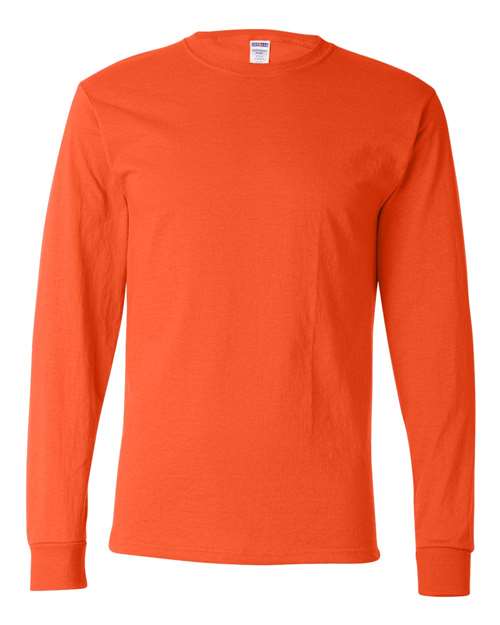 JERZEES Dri-Power® Long Sleeve 50/50 T-Shirt 29LSR Burnt Orange Custom Embroidered Business Logo