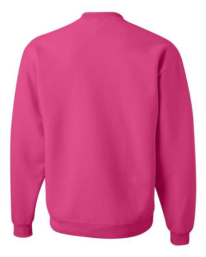 JERZEES NuBlend® Crewneck Sweatshirt 562MR Cyber Pink Custom Embroidered Business Logo