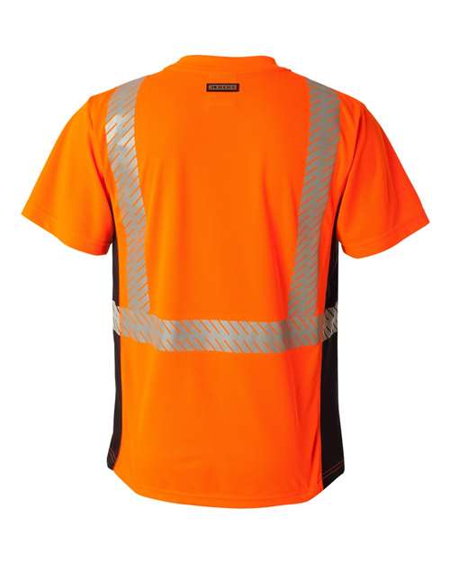 Custom EmbroideredKishigo Unisex Premium Black Series Breathable Tape Class 2 T-Shirt 2253 Orange