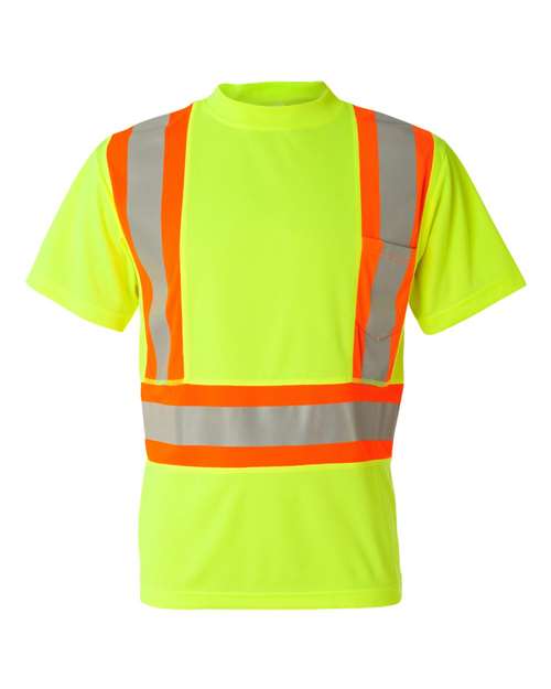 Kishigo Unisex Class 2 Flat Stitch Self-Fabric Panels T-Shirt 2255