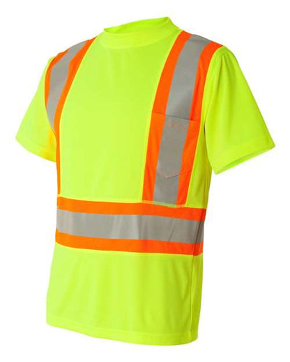 Kishigo Unisex Class 2 Flat Stitch Self-Fabric Panels T-Shirt 2255
