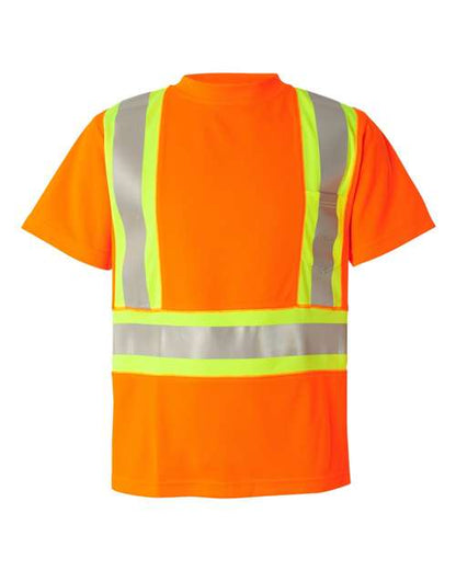 Kishigo Unisex Class 2 Flat Stitch Self-Fabric Panels T-Shirt 2255
