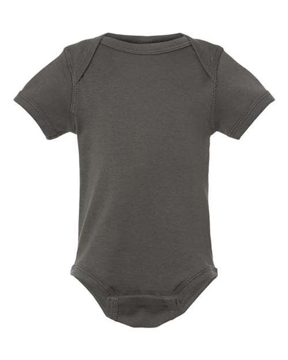 Rabbit Skins Infant Baby Rib Bodysuit 4400 Charcoal