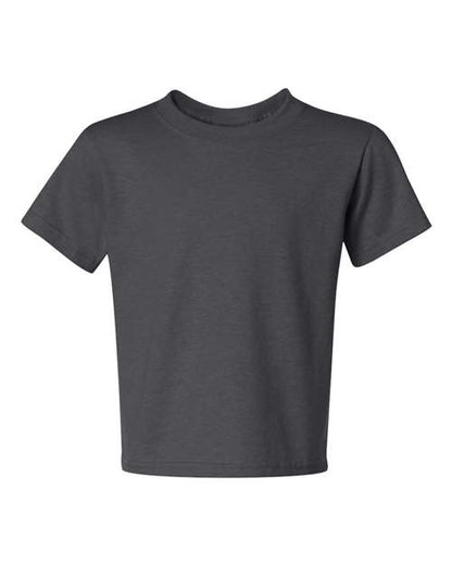 JERZEES Dri-Power® Youth 50/50 T-Shirt 29BR Charcoal Grey Custom Embroidered Business Logo