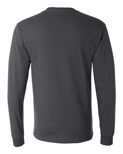 JERZEES Dri-Power® Long Sleeve 50/50 T-Shirt 29LSR Charcoal Grey Custom Embroidered Business Logo