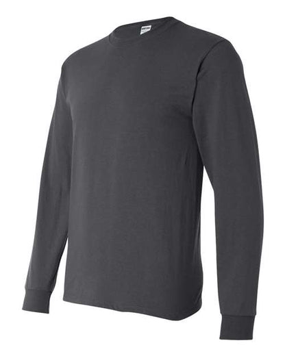 JERZEES Dri-Power® Long Sleeve 50/50 T-Shirt 29LSR Charcoal Grey Custom Embroidered Business Logo