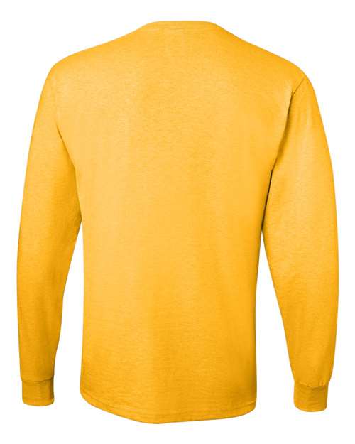JERZEES Dri-Power® Long Sleeve 50/50 T-Shirt 29LSR Island Yellow Custom Embroidered Business Logo