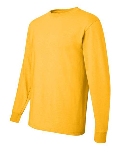 JERZEES Dri-Power® Long Sleeve 50/50 T-Shirt 29LSR Island Yellow Custom Embroidered Business Logo