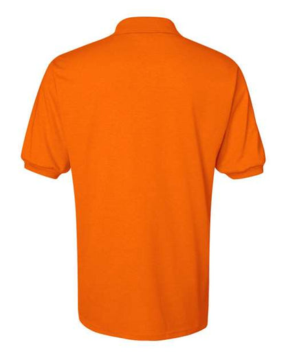 JERZEES SpotShield™ 50/50 Polo 437MSR Safety Orange Custom Embroidered Business Logo