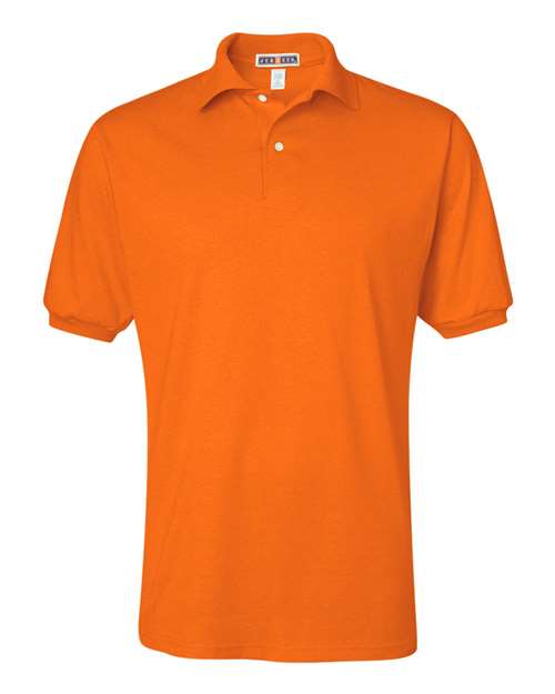 JERZEES SpotShield™ 50/50 Polo 437MSR Safety Orange Custom Embroidered Business Logo