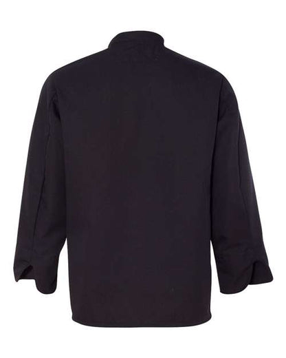 Chef Designs Ten Pearl Button Black Chef Coat 0425