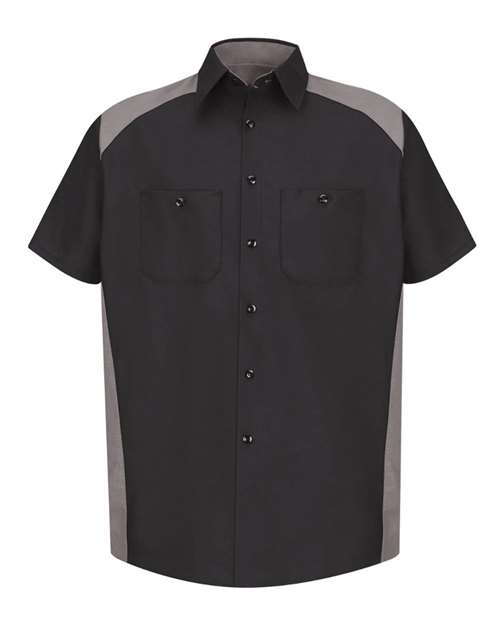 Red Kap Specialized Short Sleeve Pocketless Work Shirt - Tall Sizes SP26T Custom Embroidered Business Logo