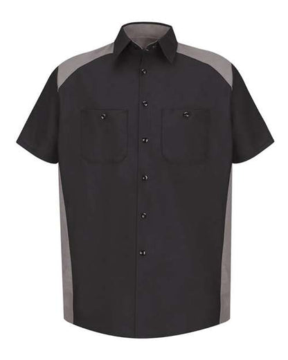 Red Kap Specialized Short Sleeve Pocketless Work Shirt - Tall Sizes SP26T Custom Embroidered Business Logo