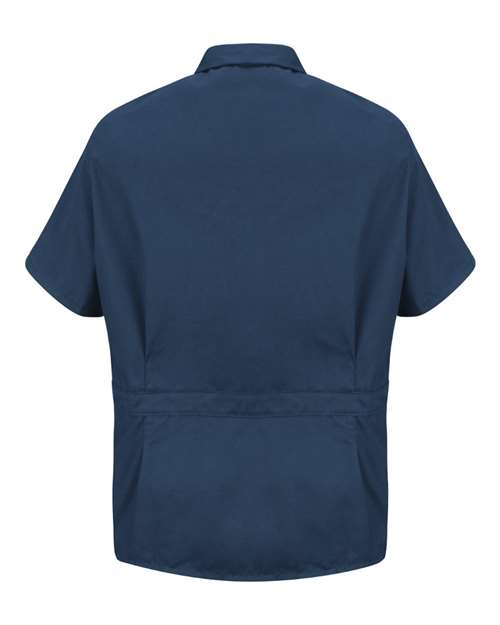 Custom EmbroideredRed Kap Unisex Zip-Front Smock 2339 Navy